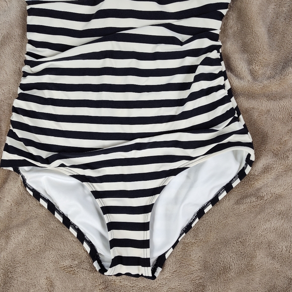 MICHAEL Michael Kors Black Striped Halter Swimsuit 8 - Picture 4 of 11